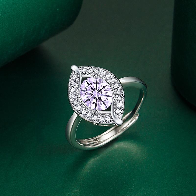 BELLA BOX Leaf Opening Resizable Rings For Women Zircon Engagement Party Fine Jewelry Gift
