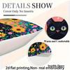 Black Kitten With Floral Pattern Single-Sided Digital Printing Pillow Cover Short Plush Suitable Living Rooms Bedrooms Sofas