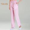 Pantalones de enfermera de verano, pantalones largos de pierna ancha con cintura elástica de talle medio, pantalones de trabajo de Color sólido con bolsillos para mujer