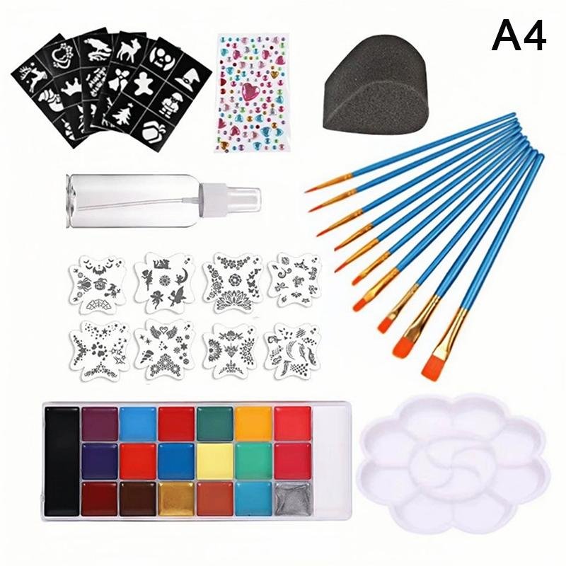 Face Body Paint Palette Professional Flash Non Toxic Safety Tattoos Paint Party Decoration Artist Fancy Makeup Set