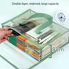 PVC Thickened Transparent Handbag Colorful Storage Bag Large Capacity Waterproof Portable Handbag File Pocket Students Office Supplies