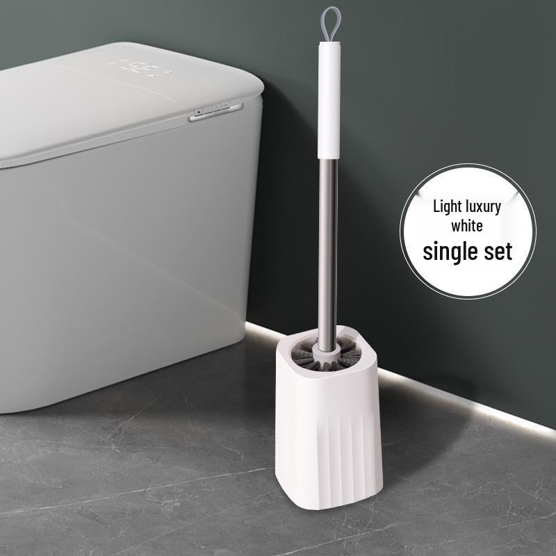 Wall-Mounted Toilet Brush with Long Handle - No Dead Corners, Punch-Free Design for Bathroom Cleaning
