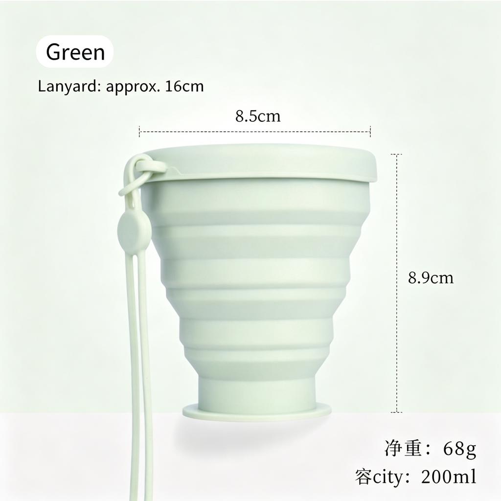 Ins Style Collapsible Silicone Water Cup, Portable Foldable Travel Mug for Camping & Washing