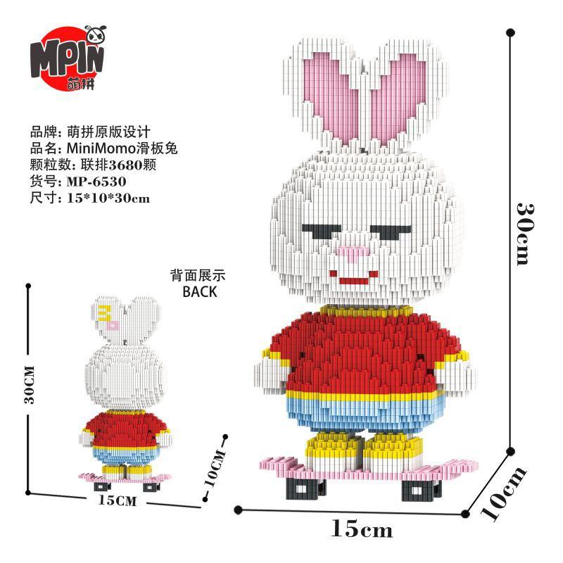 Kreativní Stavebnice Los Medvěd Panda Osel Model Spojování Kreslený Králík Kostky Zvířecí Figurka Hračky Pro Děti Vánoční Dárek