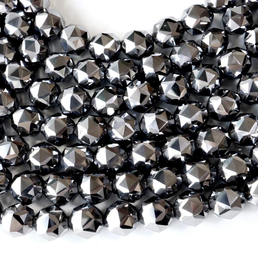 [GOLD STONE] Terahertz Ore Star Cut Beads, 40cm Long, Multi-Faceted, Handmade Accessories, Sold In Strands, 8mm