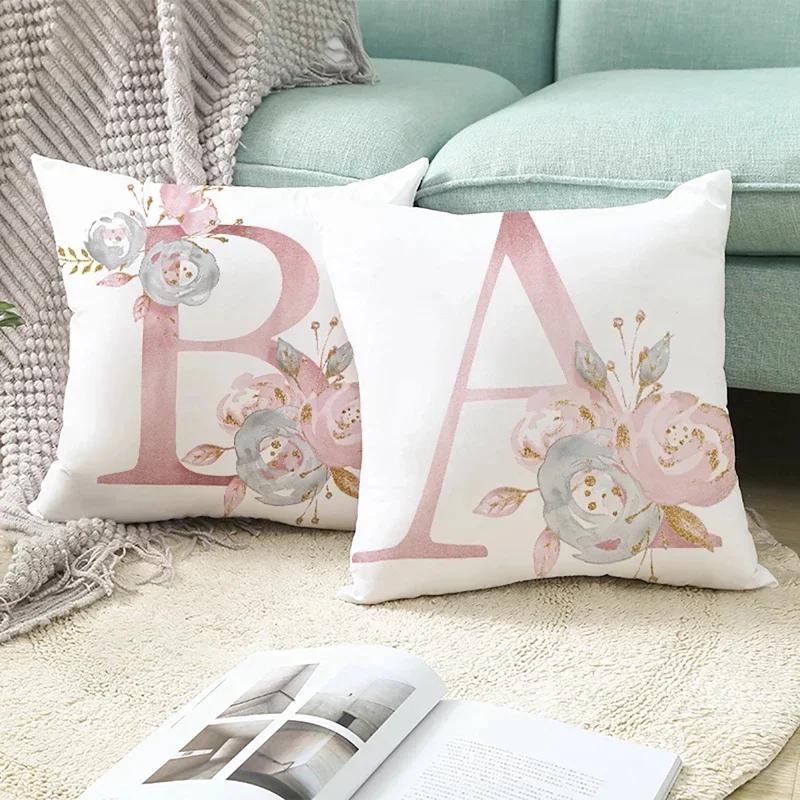 45X45Cm Pink Letter Cushion Pillowcase Decorative Sofa 40X40Cm Pillow Cases Autumn Decoration