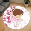 1pc Ballerina, Flowers Round Chair Mat Area Rug - Non-Slip, Floor Mat for Office, Bedroom, Home Decor Christmas Gift P0811428