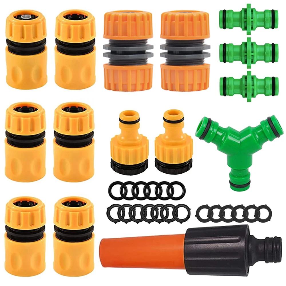 15Pcs Garden Hose Connector Set, Quick Connectors for Pipe Repair, 3 Tap Extender, Irrigation Accessories