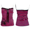 2026 Cross-Border Sexy Lace Skull Bow Striped Slim-Fit Tank Top