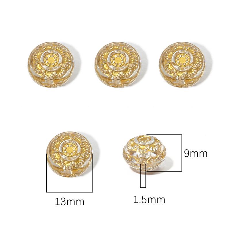 Baroque Gold-painted Acrylic Beads for DIY Necklace & Bracelet Accessories