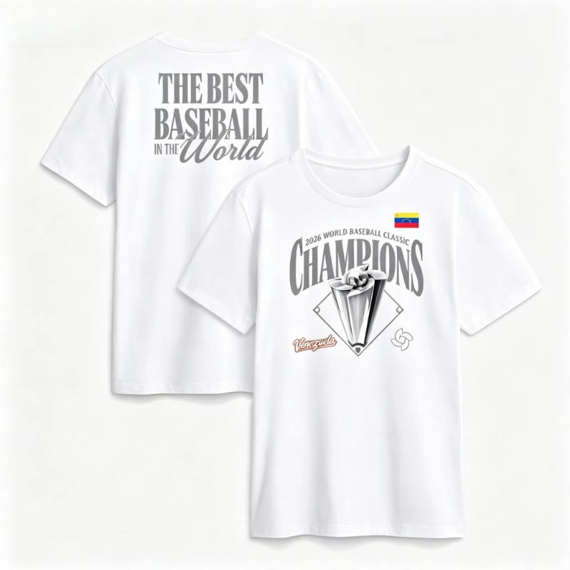 Venezuela World Baseball Classic Champions T-Shirt Men Women Summer Cotton Clothing Casual Fashion Short Sleeved Top