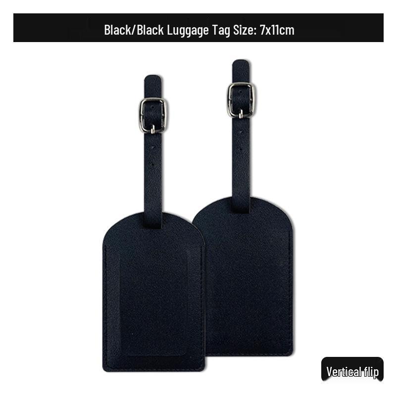 Thickened PU Leather Luggage Tag with Signature Card and Anti-Lost Features