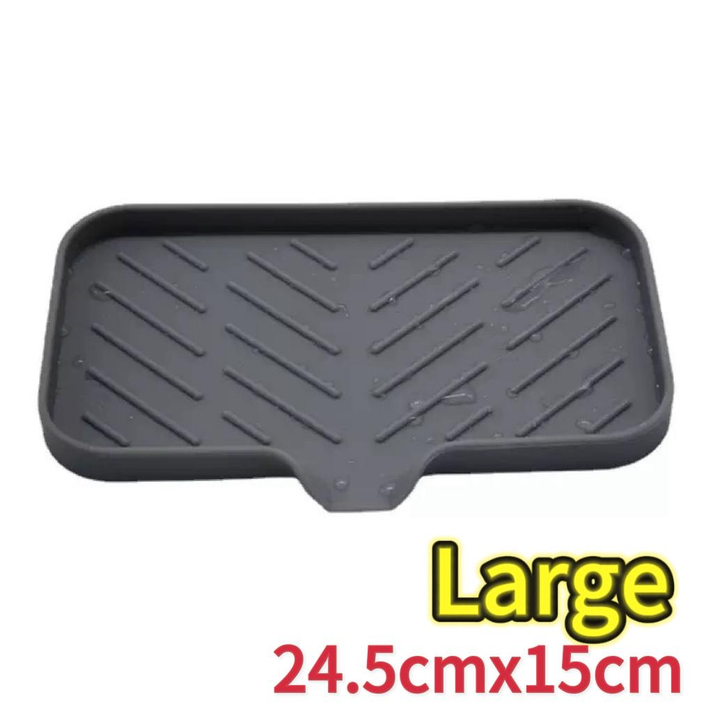 Silicone Faucet Mat Kitchen Sink Tray Soap Dispenser Sponge Drain Pad Sink Splash Drying Mat Countertop Storage Tray Soap Pad