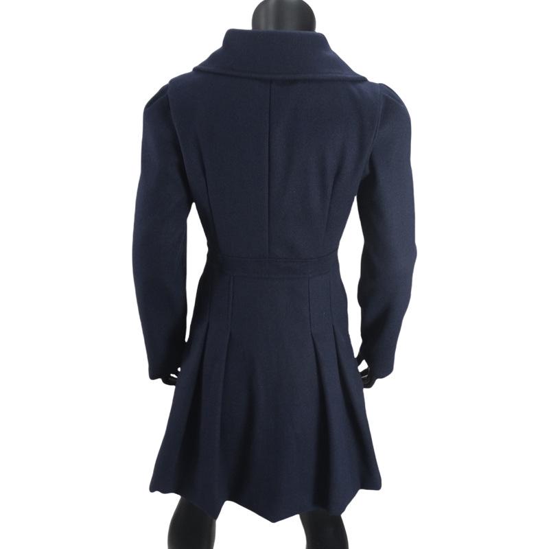 In Stock: New European/American Plus Size Women's Double-Breasted Long Wool Coat (Autumn/Winter Collection)