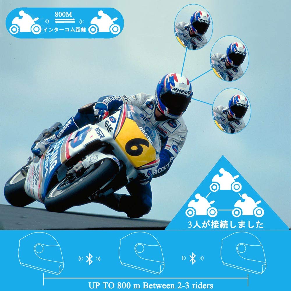 FreedConn TCOM-SC Motorcycle Helmet Bluetooth Headset, Waterproof, Intercom