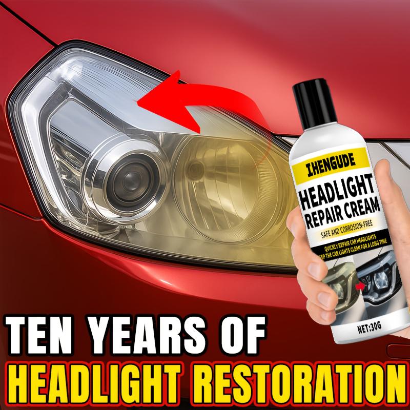 Professional Headlight Repair Agent - Improves Yellowing, Oxidation, and Fogging - Polishing Agent for Lenses, Creating Clearer and Bright