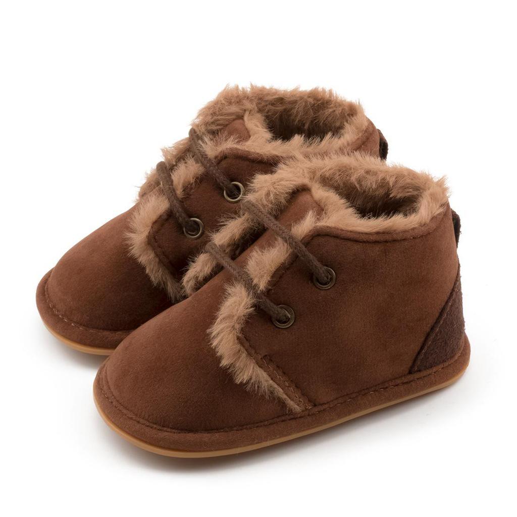 Autumn/Winter Baby Walker Shoes - Warm Velvet, Non-slip Rubber Sole, Cozy Cotton