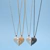 1 Set Matching Angel Couple Necklaces Magnetic Heart Angel Pendant Necklaces Romantic Love Heart Necklaces for Couples Valentine's Day Gift