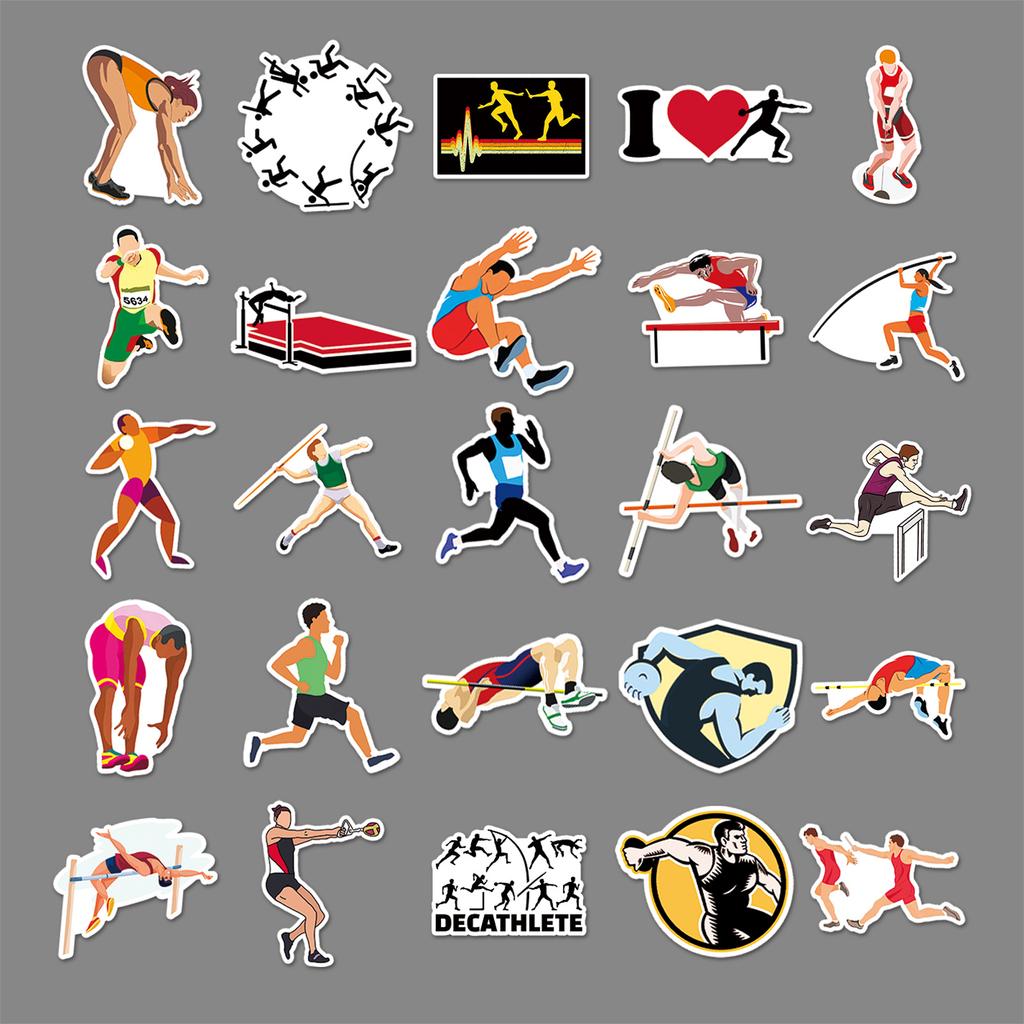 50 Track and Field Sports Doodle Personalized Sports Creative DIY Mobile Phone Water Cup Suitcase Stickers