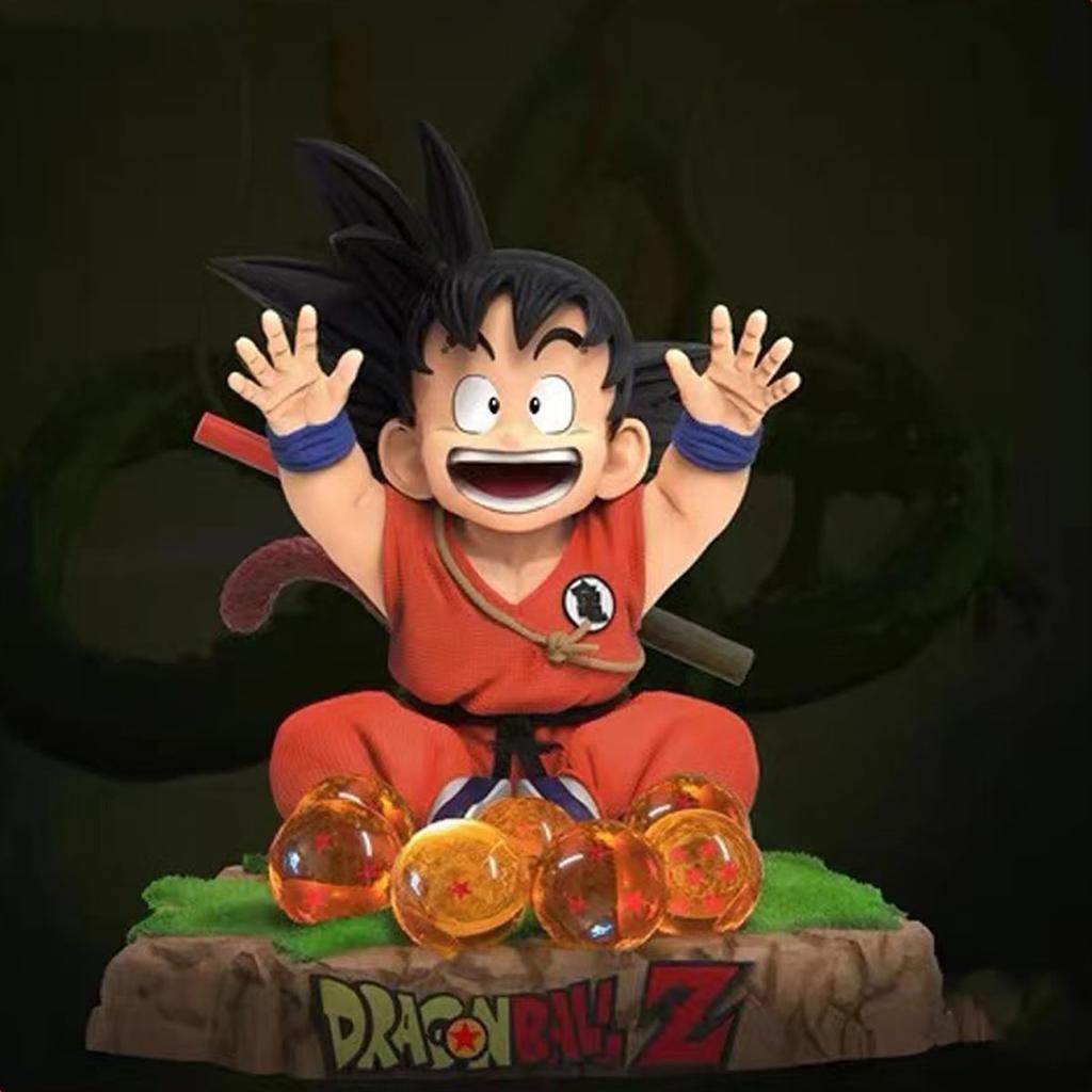 14cm Dragon Ball Z Anime Figures Son Goku And 7 Dragon Balls Action Figurine Pvc Statue Collection Model Collection Toys Gifts