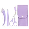 Meidao Stainless Steel Crescent Eyebrow Trimmer Set: Portable Oblique Clip and Scissors for Beginners