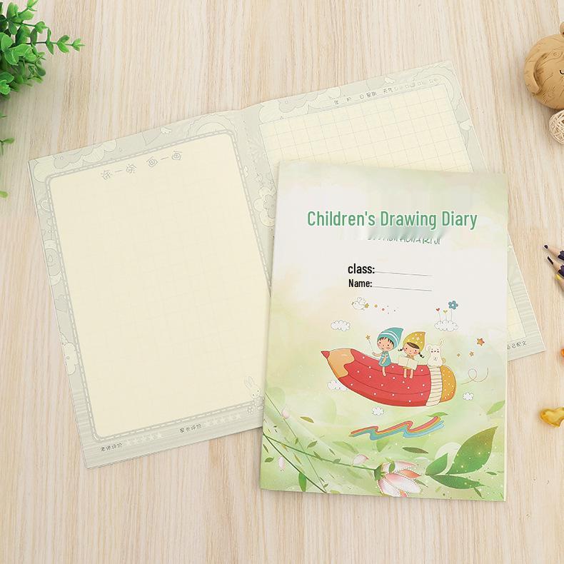 Children s Drawing and Writing Diary with Pinyin & Tianzi Grid for Grades 1-2