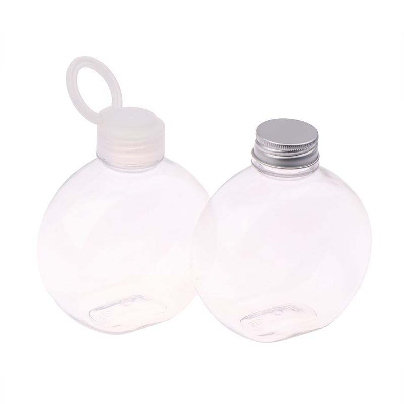 320/500Ml Flat Round Water Bottle Clear Milk Tea Coffee Bottle Drinking Bottles Portable Pet Juice Drink Bottle