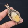 Elegant Fossil Coral Gemstone Pure Copper Wire Wrapped Handmade Pendant Jewelry