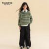 Taoding Girls' Fleece-Lined Loose Straight-Leg Cargo Pants