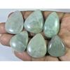 211Cts. Natural Aquamarine Pear Cabochon Loose Gemstone 06Pcs Lot 27-33 MM C-1493