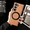 Leather Rotating Bracket Case for Samsung Galaxy Z Fold 6  4 3 ZFold Fold6 Magnetic Stand Holder Shockproof  Cover