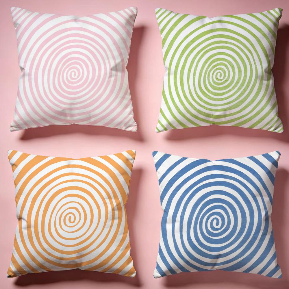 Psychedelic Stripe Pattern Cushion Cover Comfortable Durable Pillow Cover MultiScene for Home Office Car Sofa