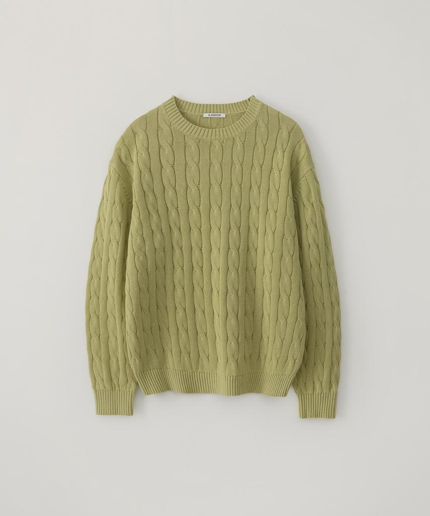 BLANKROOM Cable Knit_Yellow Green