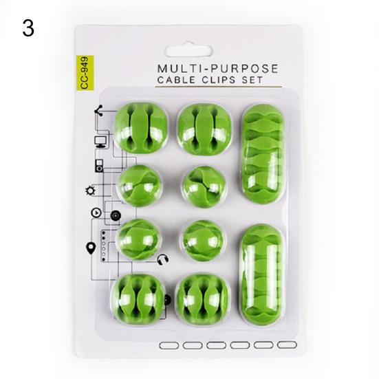 1 Set Small Cable Organizer Easy Use TPR Compact Portable Multifunctional Wire Holder Clip Tie for Daily Use