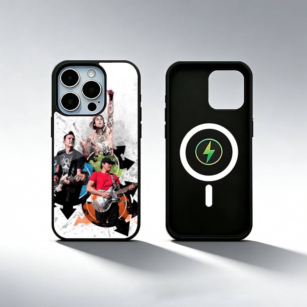 Punk B-Blink-182 Band Phone Case For iPhone17,16,15,14,13,12,11 Plus,Pro Max Magnetic For Magsafe Wireless Charging