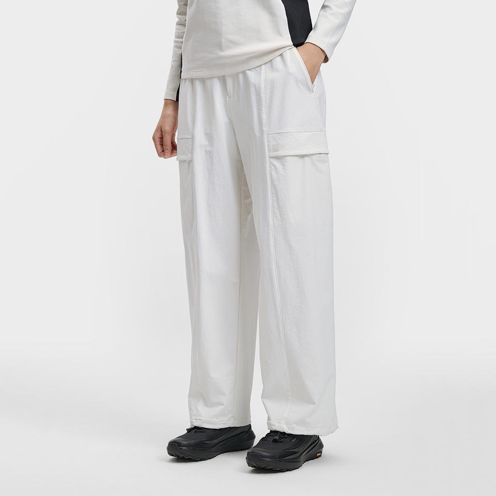 Fila Explore Moda Simples Clássico Exterior Cargo Confortável Versátil Tecido Casual Calças Calças Femininas Branco Neve A11W617810FWT