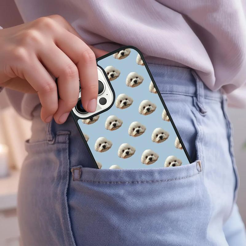 Cute Cartoon Bichon Frise Phone Case For iPhone 17 Air 15 16e 14 13 Pro Max Coque 12 11 Pro Max PLUS cover