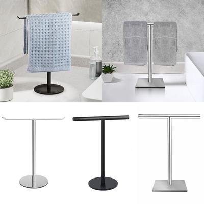 New Stainless Steel Towel Rack Rustproof Modern Style T-Shape Holder Multi-Purpose Movable Bathroom Racks Bathroom