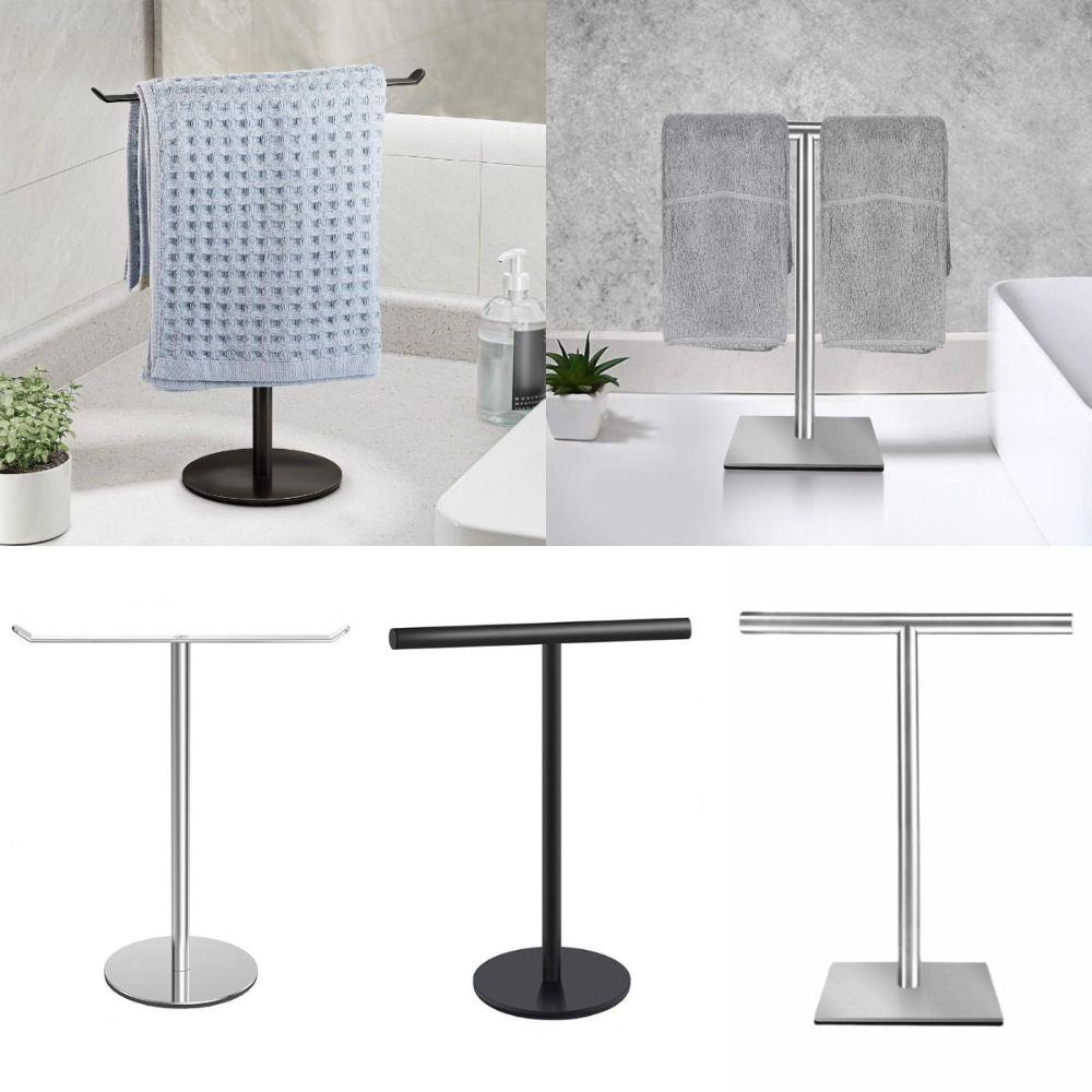 Stainless Steel T-Shape Holder Movable Bathroom Racks New Towel Bar Rack  Bathroom