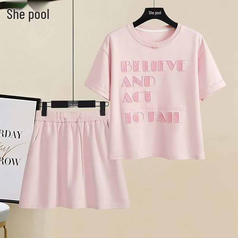Women's Sweet Casual T-Shirt & Skirt Set