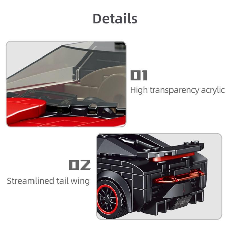MOULD KING 27027 Technische Modellauto-Bausteine für Jungen, Speed Car mit Displaybox, Konstruktionsspielzeug für Kinder