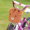 Vintage Woven Front Basket for Kids Bike Natural Rattan Bicycle Basket with Metal Bracket Fits Balance Bike Children Bicycle Accessories