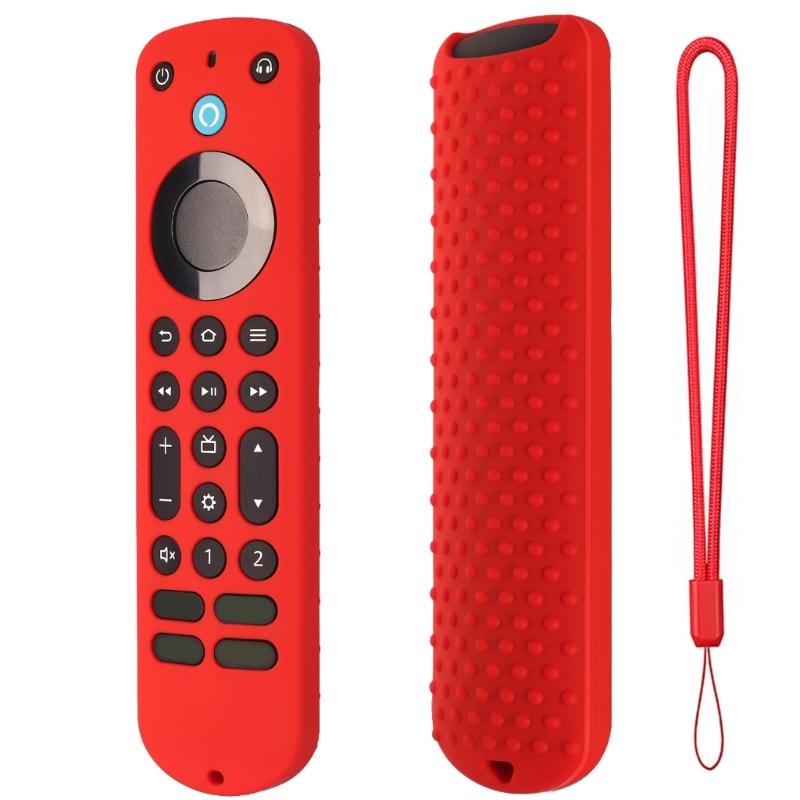 Silicone-Case Compatible for Alexa Voice Remote Controller Shockproof-360° Protective Soft Cover Skin Non-slip Dustproof