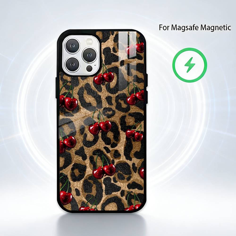 Leopard Print  Phone Case For iPhone 14,16,15,13,17,12,Plus,Pro,Max Magnetic For Magsafe Frosted Cover