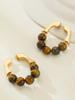 1 Pair Vintage Western Style Minimalist Round Bead Hoop Earrings, Unique Design Fashion Jewelry For Women, Suitable For Daily Wear & Vacation