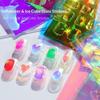 6/11 Sheets 3D Aurora Geometric Shape Ice Nail Foils Sticker Glass Paper Color Paper Nails Film Decals Cube Heart Nail Stickers