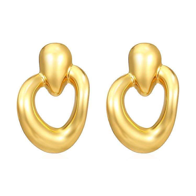 Retro Błyszczący Design Niszowy Prosty Nieregularny Kształt Geometryczny Spersonalizowane Kolczyki Damskie