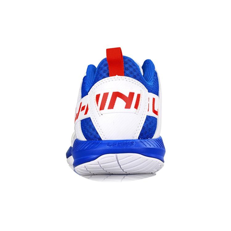 New LiNing Cushioned Anti Slip Wear Resistant Breathable Lightweight Low Top Running Shoes Men's White Blue AYTQ023-1