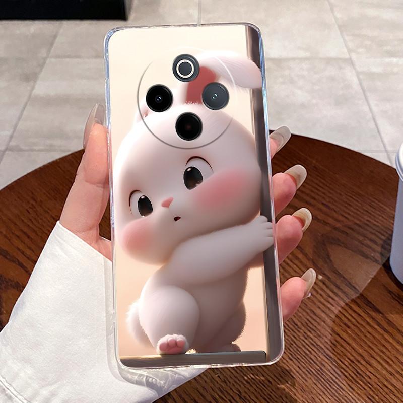 Jelly Casing For Vivo Y300 Pro Y300 Pro+ T4 Capa Clear Silicone Soft TPU Back Cover For Vivo IQOO Z10 Cute Rabbit Cat Phone Case