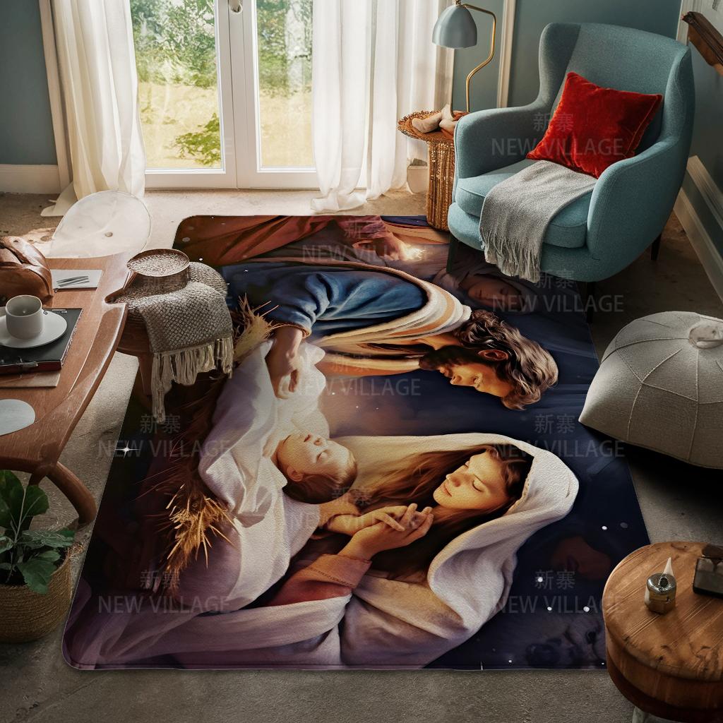 House Entrance Carpet Home Door Mat Living Room Bath Foot Bathroom Non-slip Water Absorption Rugs Bath Merry Christmas Winter